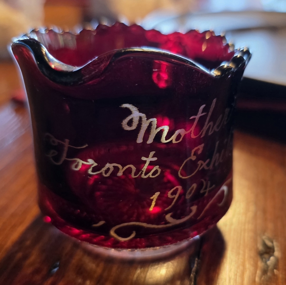 Antique Flash Red Ruby Glass- Toronto Exhibition 1904